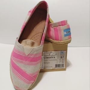 TOMS Pink Umbrella Stripes